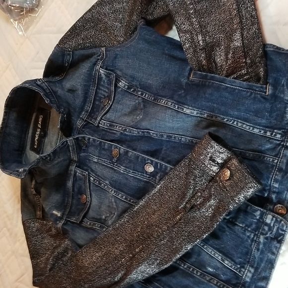 Express | Jean Jacket Metallic Sleeves - Picture 9 of 9